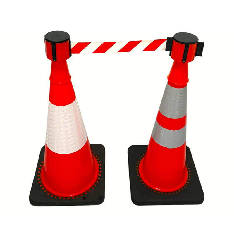 مخروط ایمنی ترافیک PVC با قابلیت ارتجاعی بالا با پایه لاستیکی وزنی اختیاری برای کنترل جاده در همه شرایط جوی و جداسازی خطر