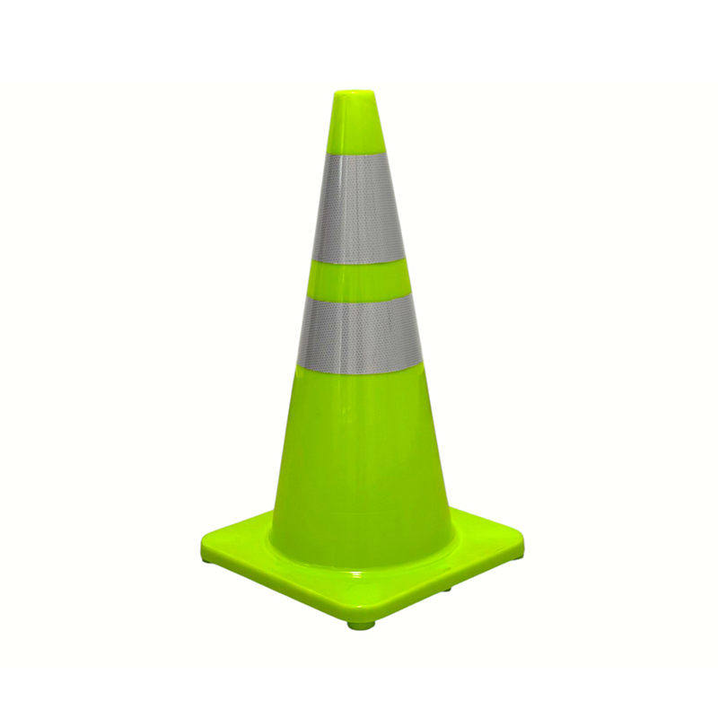 مخروط ایمنی ترافیک PVC با قابلیت ارتجاعی بالا با پایه لاستیکی وزنی اختیاری برای کنترل جاده در همه شرایط جوی و جداسازی خطر