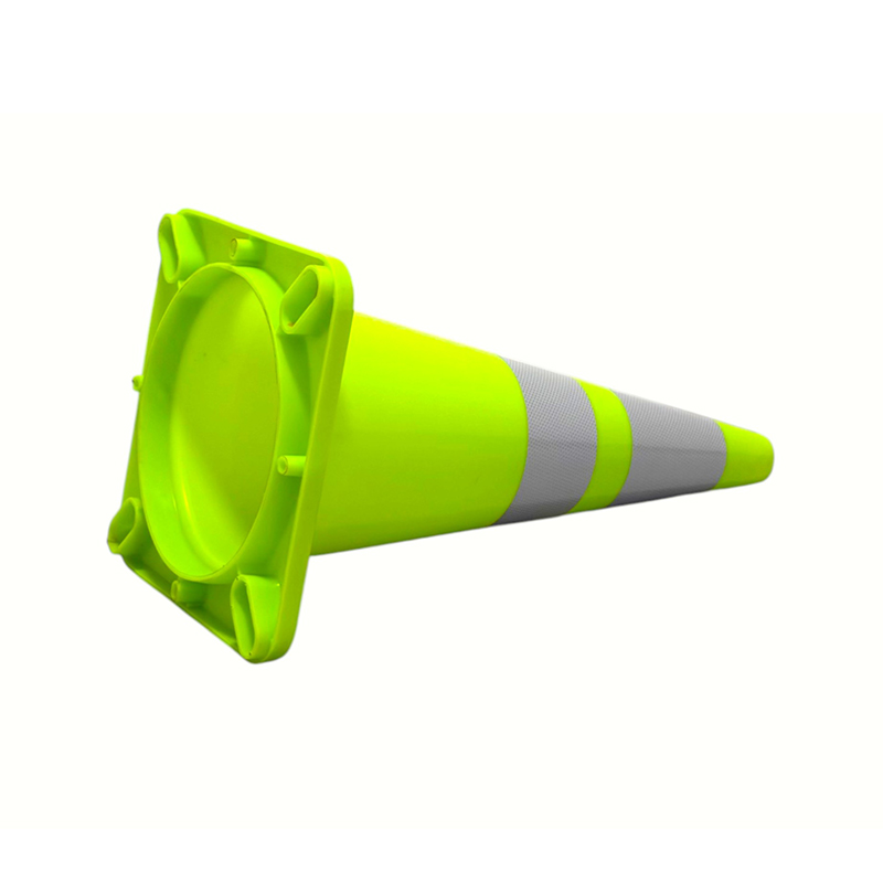 مخروط ایمنی ترافیک PVC با قابلیت ارتجاعی بالا با پایه لاستیکی وزنی اختیاری برای کنترل جاده در همه شرایط جوی و جداسازی خطر