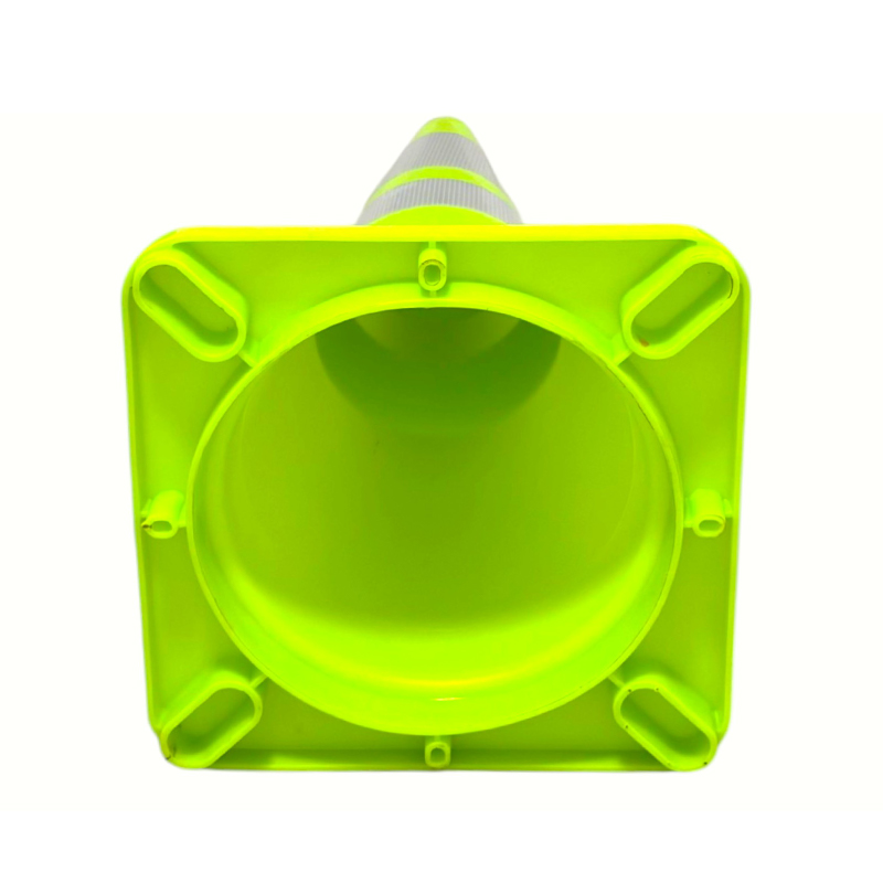 مخروط ایمنی ترافیک PVC با قابلیت ارتجاعی بالا با پایه لاستیکی وزنی اختیاری برای کنترل جاده در همه شرایط جوی و جداسازی خطر
