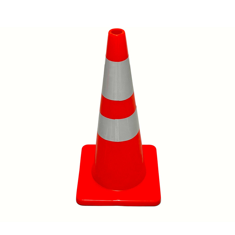 مخروط ایمنی ترافیک PVC با قابلیت ارتجاعی بالا با پایه لاستیکی وزنی اختیاری برای کنترل جاده در همه شرایط جوی و جداسازی خطر