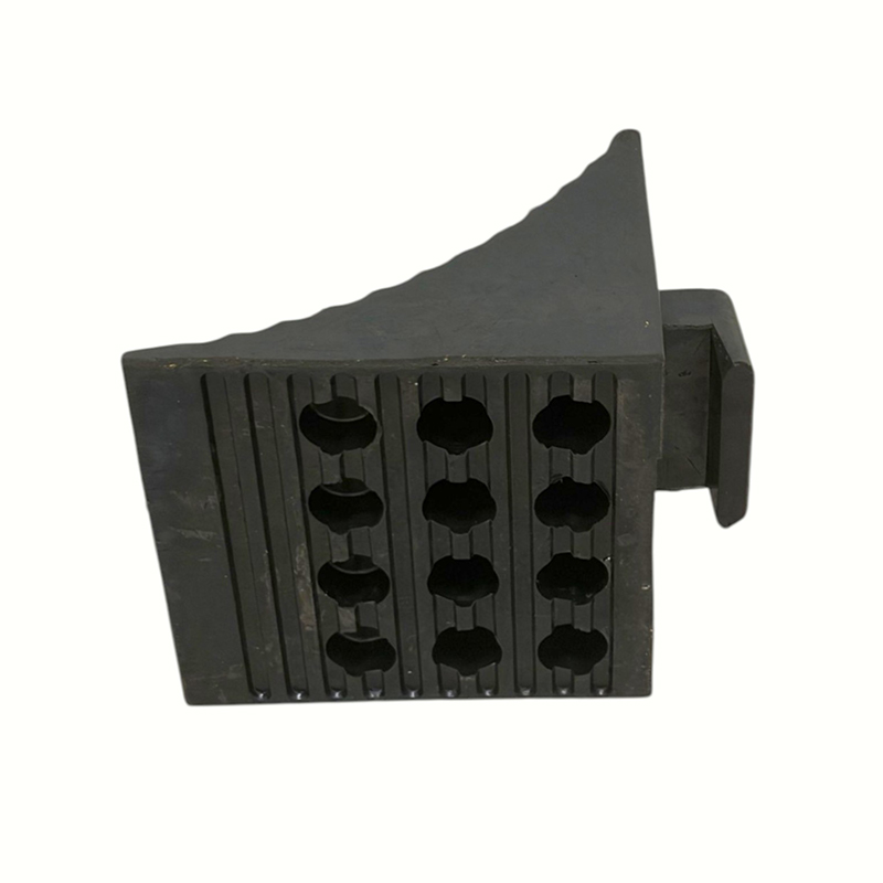 استاپ چرخ لاستیکی ضد لغزش تقویت شده مثلثی (با دسته یکپارچه)